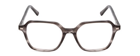 Front View of Ernest Hemingway H4872 Designer Single Vision Prescription Rx Eyeglasses in Smoke Grey Crystal Tortoise Havana/Silver Accent Unisex Square Full Rim Acetate 50 mm