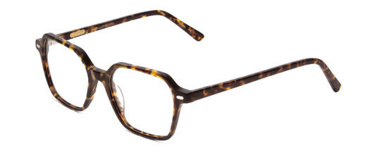 Profile View of Ernest Hemingway H4872 Designer Blue Light Blocking Eyeglasses in Brown Amber Tortoise Havana/Silver Accent Unisex Square Full Rim Acetate 50 mm