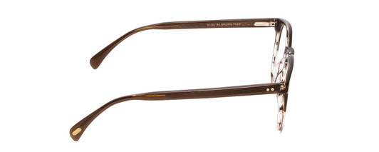 Side View of Ernest Hemingway H4873 Designer Reading Eye Glasses with Custom Cut Powered Lenses in Brown Fade Unisex Cateye Full Rim Acetate 51 mm
