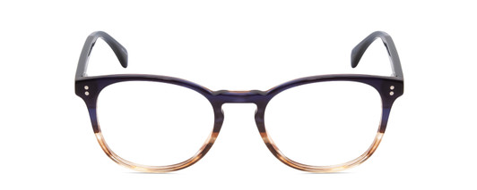 Front View of Ernest Hemingway H4873 Designer Single Vision Prescription Rx Eyeglasses in Navy Blue Fade Unisex Cateye Full Rim Acetate 51 mm