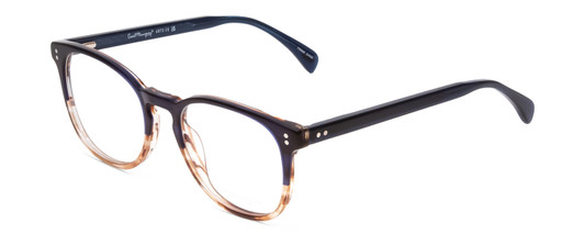 Profile View of Ernest Hemingway H4873 Designer Progressive Lens Blue Light Blocking Eyeglasses in Navy Blue Fade Unisex Cateye Full Rim Acetate 51 mm
