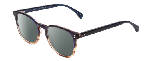 Profile View of Ernest Hemingway H4873 Designer Polarized Sunglasses with Custom Cut Smoke Grey Lenses in Navy Blue Fade Unisex Cateye Full Rim Acetate 51 mm
