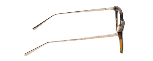 Side View of Ernest Hemingway H4875 Designer Single Vision Prescription Rx Eyeglasses in Gloss Black Amber Brown Tortoise Havana Layered/Patterned Gold Accent Unisex Cateye Full Rim Acetate 48 mm