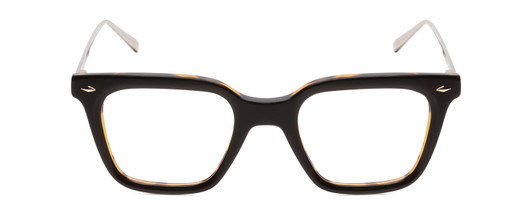Front View of Ernest Hemingway H4875 Designer Single Vision Prescription Rx Eyeglasses in Gloss Black Amber Brown Tortoise Havana Layered/Patterned Gold Accent Unisex Cateye Full Rim Acetate 48 mm