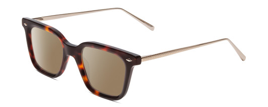Profile View of Ernest Hemingway H4875 Designer Polarized Sunglasses with Custom Cut Amber Brown Lenses in Gloss Auburn Brown Tortoise Havana/Patterned Gold Accent Unisex Cateye Full Rim Acetate 48 mm
