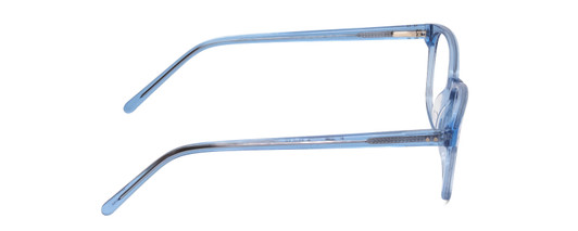 Side View of Ernest Hemingway 4876 Unisex Cateye Eyeglasses in Shiny Blue Crystal/Silver 53mm
