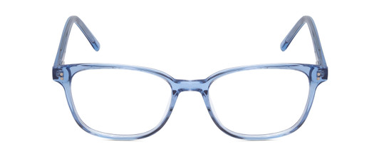 Front View of Ernest Hemingway H4876 Designer Reading Eye Glasses with Custom Cut Powered Lenses in Shiny Blue Crystal/Silver Accents Unisex Cateye Full Rim Acetate 53 mm