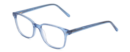 Profile View of Ernest Hemingway H4876 Designer Progressive Lens Blue Light Blocking Eyeglasses in Shiny Blue Crystal/Silver Accents Unisex Cateye Full Rim Acetate 53 mm