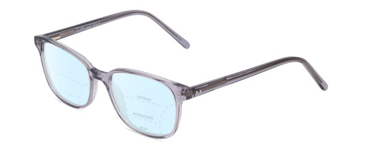Profile View of Ernest Hemingway H4876 Designer Progressive Lens Blue Light Blocking Eyeglasses in Light Grey Crystal/Silver Accents Unisex Cateye Full Rim Acetate 53 mm
