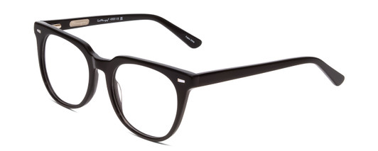 Profile View of Ernest Hemingway H4900 Designer Reading Eye Glasses with Custom Cut Powered Lenses in Gloss Black/Silver Accents Unisex Cateye Full Rim Acetate 52 mm