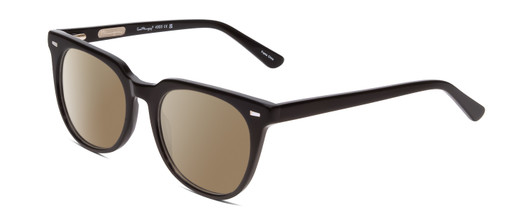 Profile View of Ernest Hemingway H4900 Designer Polarized Sunglasses with Custom Cut Amber Brown Lenses in Gloss Black/Silver Accents Unisex Cateye Full Rim Acetate 52 mm