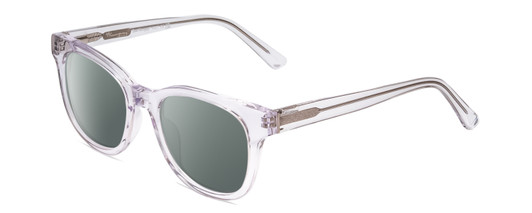 Profile View of Ernest Hemingway H4901 Designer Polarized Sunglasses with Custom Cut Smoke Grey Lenses in Clear Crystal/Silver Glitter Accent Ladies Cateye Full Rim Acetate 51 mm