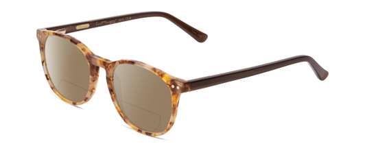 Profile View of Ernest Hemingway H4903 Designer Polarized Reading Sunglasses with Custom Cut Powered Amber Brown Lenses in Demi-Tortoise Havana Brown Ladies Cateye Full Rim Acetate 49 mm