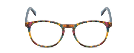 Front View of Ernest Hemingway H4903 Designer Single Vision Prescription Rx Eyeglasses in Demi-Tortoise Havana Blue Ladies Cateye Full Rim Acetate 49 mm