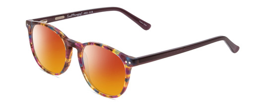 Profile View of Ernest Hemingway H4903 Designer Polarized Sunglasses with Custom Cut Red Mirror Lenses in Demi-Tortoise Havana Mauve Purple Ladies Cateye Full Rim Acetate 49 mm