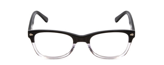 Front View of Ernest Hemingway H4906 Designer Bi-Focal Prescription Rx Eyeglasses in Gloss Black Clear Crystal 2 Tone/Silver Studs Unisex Cateye Full Rim Acetate 51 mm