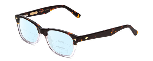 Profile View of Ernest Hemingway H4906 Designer Progressive Lens Blue Light Blocking Eyeglasses in Auburn Brown Tortoise Havana Clear Crystal 2 Tone/Gold Studs Unisex Cateye Full Rim Acetate 51 mm