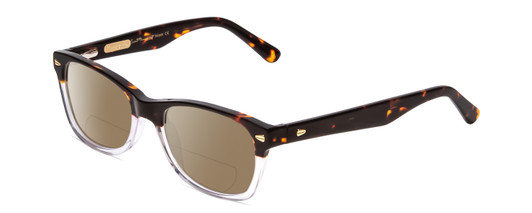 Profile View of Ernest Hemingway H4906 Designer Polarized Reading Sunglasses with Custom Cut Powered Amber Brown Lenses in Auburn Brown Tortoise Havana Clear Crystal 2 Tone/Gold Studs Unisex Cateye Full Rim Acetate 51 mm