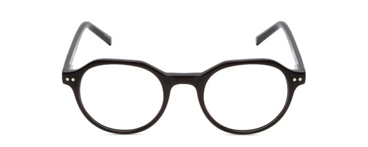 Front View of Ernest Hemingway H4907 Ladies Round Acetate Designer Eyeglasses Gloss Black 48mm
