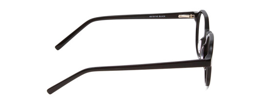 Side View of Ernest Hemingway H4907 Designer Single Vision Prescription Rx Eyeglasses in Black Ladies Round Full Rim Acetate 48 mm