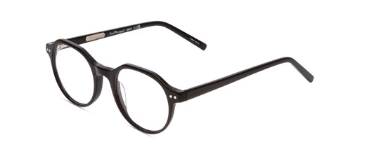 Profile View of Ernest Hemingway H4907 Designer Blue Light Blocking Eyeglasses in Black Ladies Round Full Rim Acetate 48 mm
