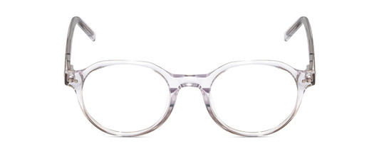 Front View of Ernest Hemingway H4907 Designer Reading Eye Glasses with Custom Cut Powered Lenses in Clear Crystal Ladies Round Full Rim Acetate 48 mm