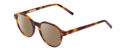 Profile View of Ernest Hemingway H4907 Designer Polarized Sunglasses with Custom Cut Amber Brown Lenses in Tortoise Havana Ladies Round Full Rim Acetate 48 mm
