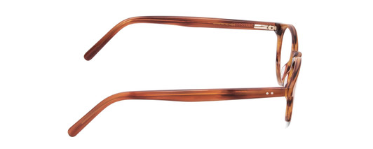 Side View of Ernest Hemingway H4912 Designer Single Vision Prescription Rx Eyeglasses in Blonde Amber Brown Marbled Lines/Silver Accents Unisex Round Full Rim Acetate 47 mm