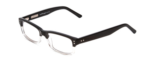 Profile View of Ernest Hemingway H4913 Designer Blue Light Blocking Eyeglasses in Gloss Black Clear Crystal 2 Tone/Silver Studs Unisex Rectangle Full Rim Acetate 50 mm