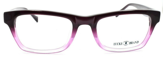 Front View of Lucky Brand Tropic Ladies Designer Reading Glasses in Purple Crystal Fade Lavender 52mm