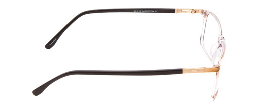 Side View of Big and Tall 23 Unisex Rectangle Full Rim Reading Glasses in Crystal Clear 60 mm