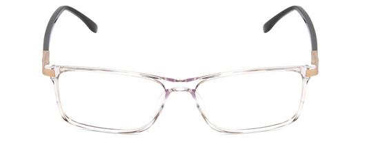 Front View of Big and Tall 23 Designer Reading Eye Glasses with Custom Cut Powered Lenses in Crystal Clear Unisex Rectangle Full Rim Acetate 60 mm