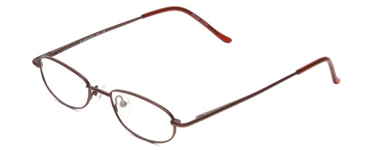 Profile View of Metal Flex KIDS 1001 Designer Blue Light Blocking Eyeglasses in Shiny Dark Brown Ladies Oval Full Rim Metal 43 mm