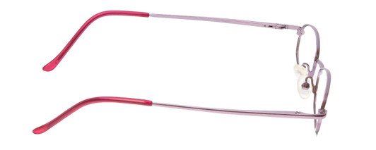 Side View of Metal Flex KIDS 1001 Designer Blue Light Blocking Eyeglasses in Shiny Lavender Purple Ladies Oval Full Rim Metal 43 mm