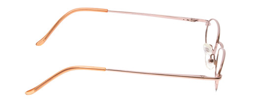 Side View of Metal Flex KIDS 1001 Designer Blue Light Blocking Eyeglasses in Shiny Light Pink Ladies Oval Full Rim Metal 43 mm