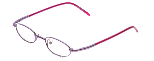 Profile View of Metal Flex KIDS 1003 Designer Blue Light Blocking Eyeglasses in Shiny Metallic Purple/Fuchia  Ladies Oval Full Rim Metal 42 mm