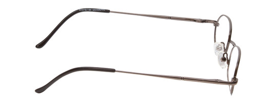 Side View of Metal Flex KIDS 1005 Designer Blue Light Blocking Eyeglasses in Dark Gunmetal/Black Ladies Oval Full Rim Metal 44 mm