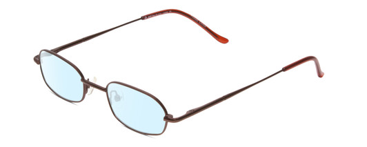 Profile View of Metal Flex KIDS 1005 Designer Blue Light Blocking Eyeglasses in Shiny Auburn Brown Ladies Oval Full Rim Metal 44 mm