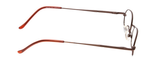 Side View of Metal Flex KIDS 1005 Designer Blue Light Blocking Eyeglasses in Shiny Auburn Brown Ladies Oval Full Rim Metal 44 mm