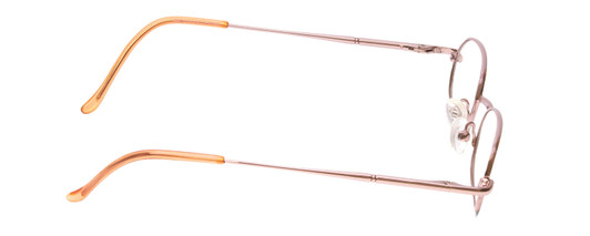 Side View of Metal Flex KIDS 1005 Designer Blue Light Blocking Eyeglasses in Shiny Light Pink Ladies Oval Full Rim Metal 44 mm