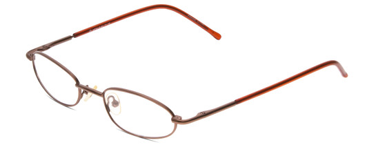 Profile View of Metal Flex KIDS TT Designer Blue Light Blocking Eyeglasses in Metallic Brown Ladies Oval Full Rim Metal 46 mm