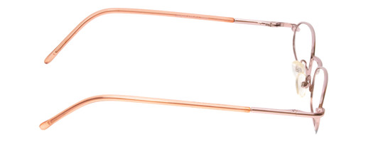 Side View of Metal Flex KIDS TT Designer Blue Light Blocking Eyeglasses in Light Metallic Pink Ladies Oval Full Rim Metal 44 mm