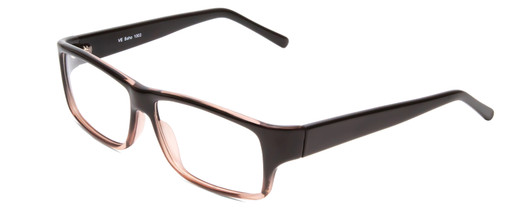 Profile View of Soho 1002 Designer Blue Light Blocking Eyeglasses in Shiny Black/Grey Crystal Ladies Rectangle Full Rim Acetate 58 mm