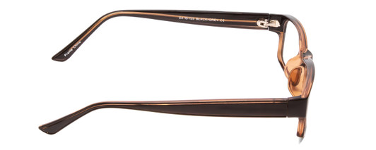 Side View of Soho 1005 Designer Blue Light Blocking Eyeglasses in Shiny Black/Grey Crystal Ladies Rectangle Full Rim Acetate 54 mm