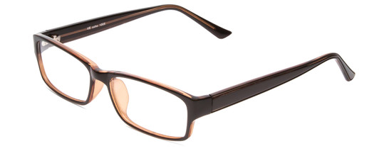 Profile View of Soho 1005 Designer Blue Light Blocking Eyeglasses in Shiny Black/Grey Crystal Ladies Rectangle Full Rim Acetate 54 mm