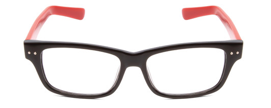 Front View of Soho 1010 Unisex Classic Full Rim Designer Reading Glasses Gloss Black/Red 50 mm