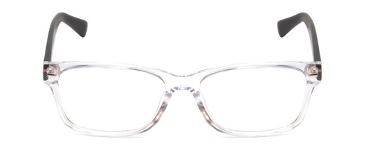 Front View of Soho 1014 Designer Progressive Lens Prescription Rx Eyeglasses in Clear Crystal & Matte Black Unisex Classic Full Rim Acetate 53 mm