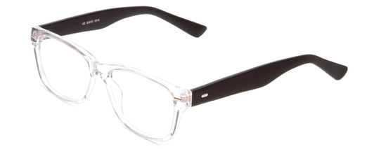 Profile View of Soho 1014 Designer Progressive Lens Blue Light Blocking Eyeglasses in Clear Crystal & Matte Black Unisex Classic Full Rim Acetate 53 mm