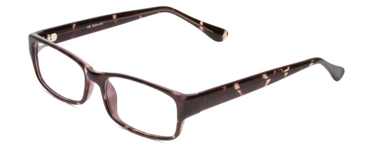 Profile View of Soho 85 Designer Blue Light Blocking Eyeglasses in Demi Tortoise Black Grey Crystal Unisex Rectangle Full Rim Acetate 56 mm