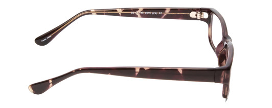 Side View of Soho 85 Designer Blue Light Blocking Eyeglasses in Demi Tortoise Black Grey Crystal Unisex Rectangle Full Rim Acetate 56 mm